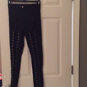 Black lace up Nori pants